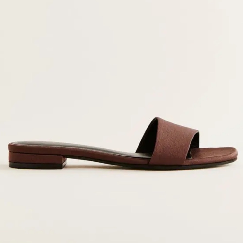 Reformation Joey Asymmetrical Flat Slide In Cafe Size 5.5